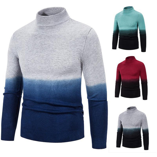 Herren rollkragen Pullover mit Farbverlauf R&B
