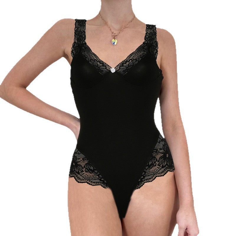 Damen Body mit eleganter Spitzenverzierung und komfortablem Schnitt R&B