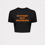 Damen Crop-T-Shirt mit kreativem Spruchdesign R&B