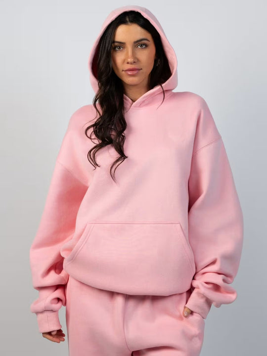 Damen lässiger Kapuzenpullover mit weitem Schnitt und Kängurutasche R&B