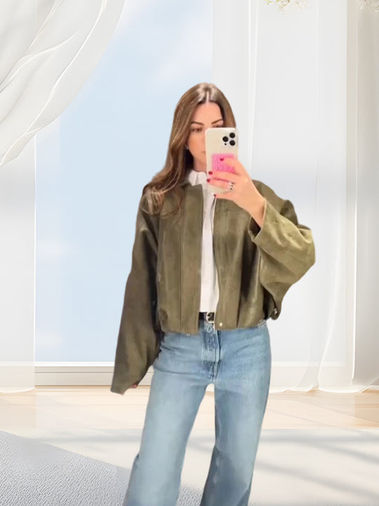 Damen elegante Wildlederjacke R&B