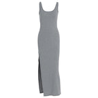 Damen Schlichtes Maxikleid mit hohem Seitenschlitz R&B