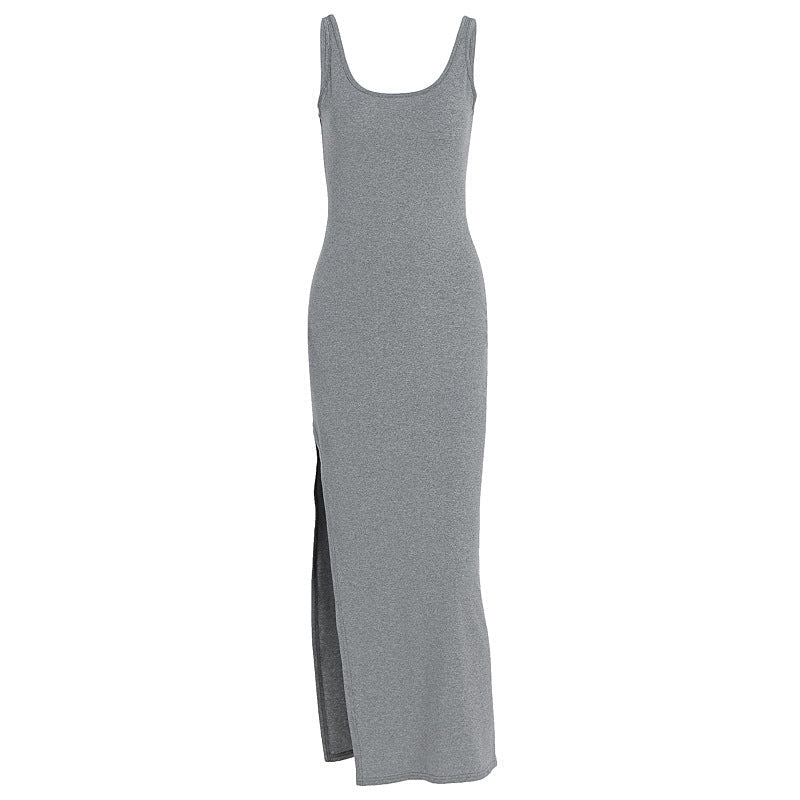 Damen Schlichtes Maxikleid mit hohem Seitenschlitz R&B