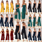 Damen Jumpsuit mit schmalen Trägern und weitem Beinschnitt R&B