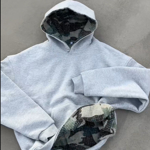 Damen Kapuzenpullover mit modernen Camouflage-Innenfutter R&B