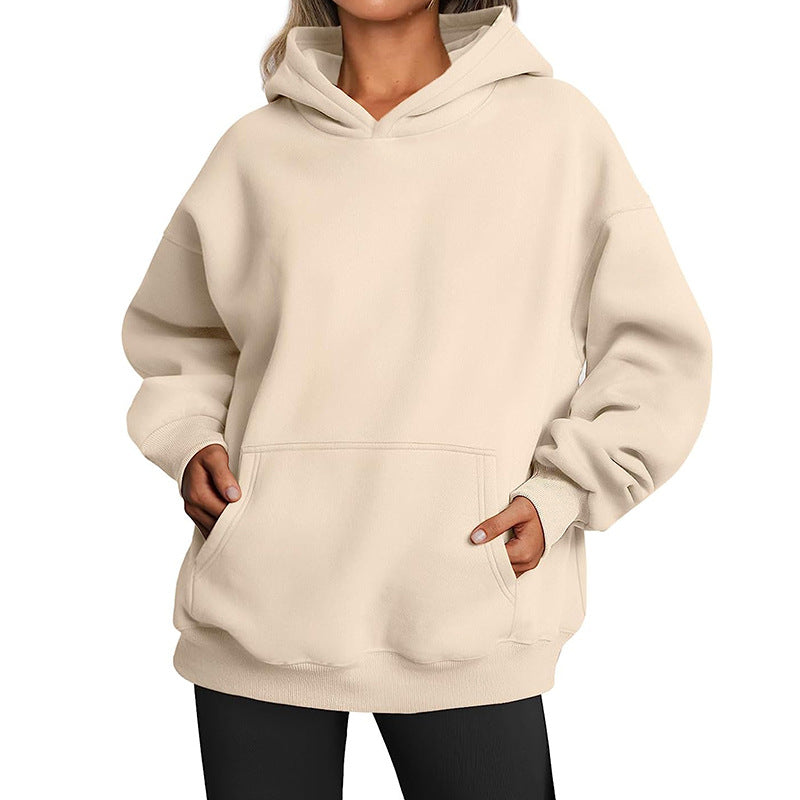 Damen Kapuzenpullover im Oversized-Stil mit praktischen Beuteltaschen R&B