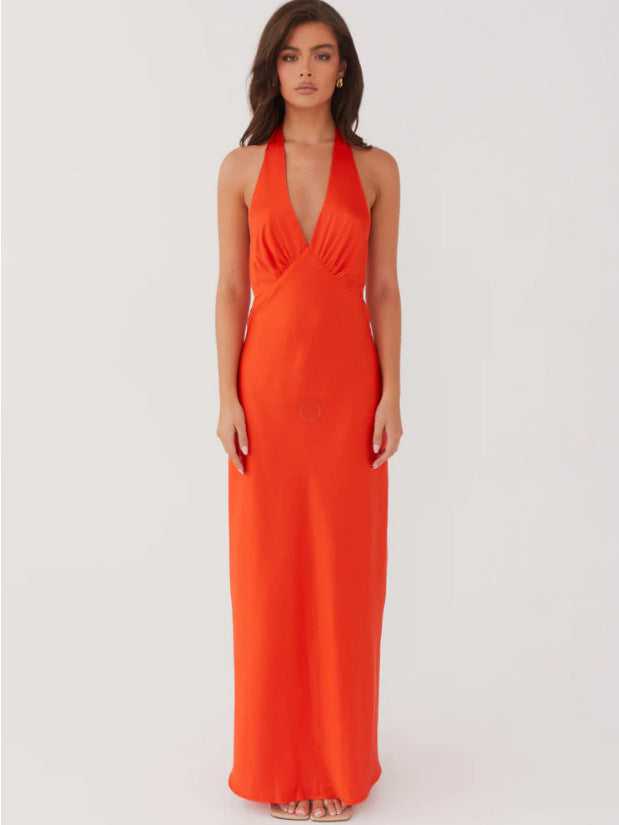Damen Elegantes Wickelkleid mit V-Ausschnitt und schmalem, fließendem Schnitt R&B
