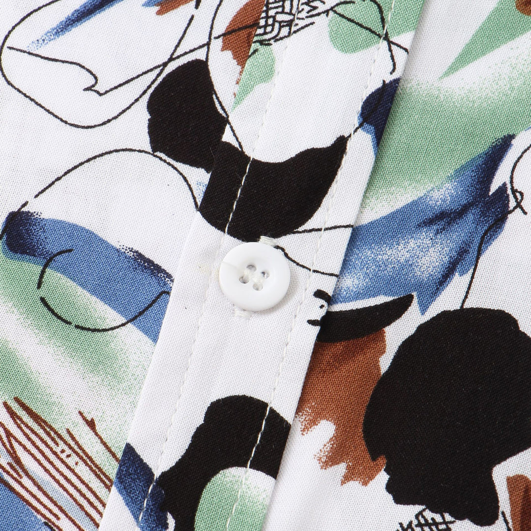 Herren Kurzarmhemd im kreativen Aquarell-Design R&B