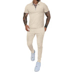 Herren Freizeit-Set mit modernem Kurzarm-Polo und eleganten Jogginghosen R&B