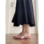 Damen elegante Slingback Ballerinas mit zierlichem Schmuckdetail R&B