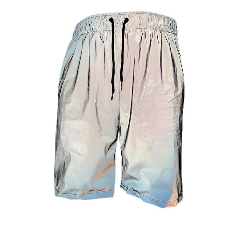 Damen Sportliche Shorts mit reflektierendem Effekt und elastischem Bund R&B