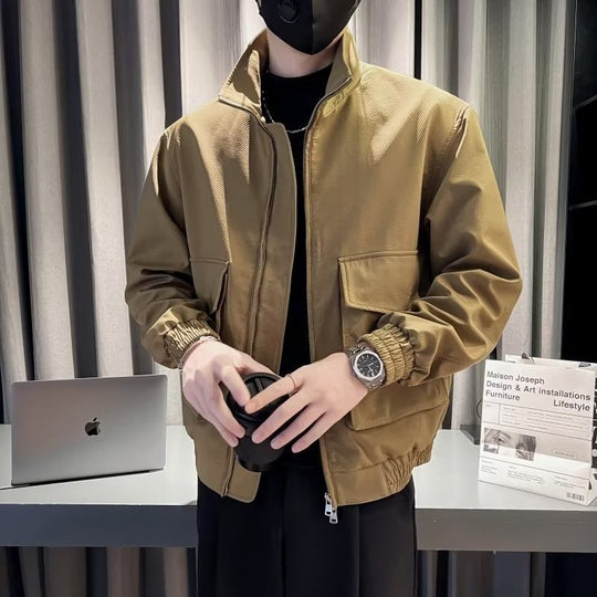 Herren modische Übergangsjacke mit praktischen Taschen und elastischen Bündchen R&B