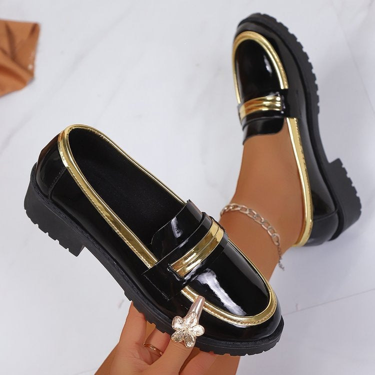 Damen Hochglanz-Mokassins mit elegantem Metallakzent R&B