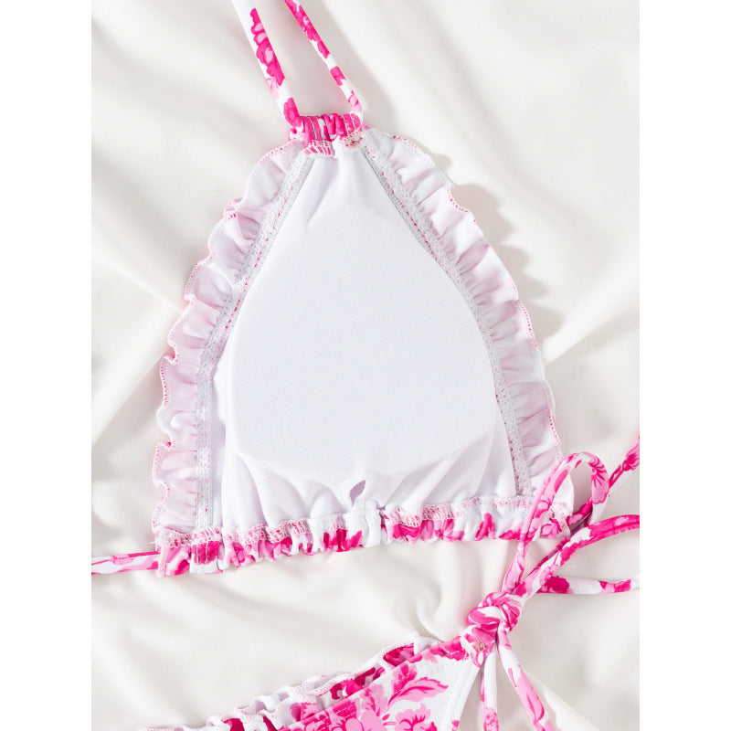 Damen Triangel-Bikini mit verspieltem Rüschen-Design R&B