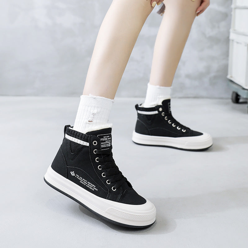 Damen gefütterte High-Top Sneakers mit strapazierfähigem Obermaterial und rutschfester Sohle R&B