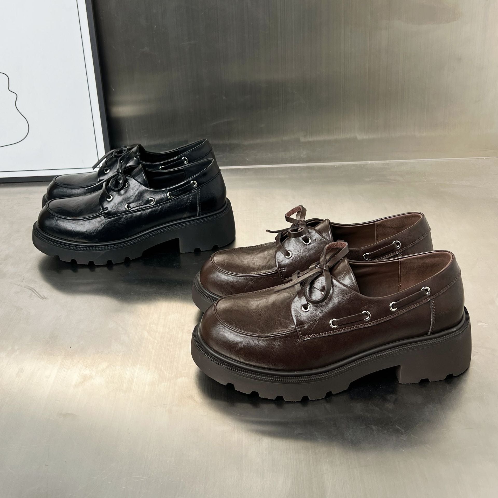 Damen elegante Plateau Schnürschuhe mit stabiler Sohle und modischem Design R&B