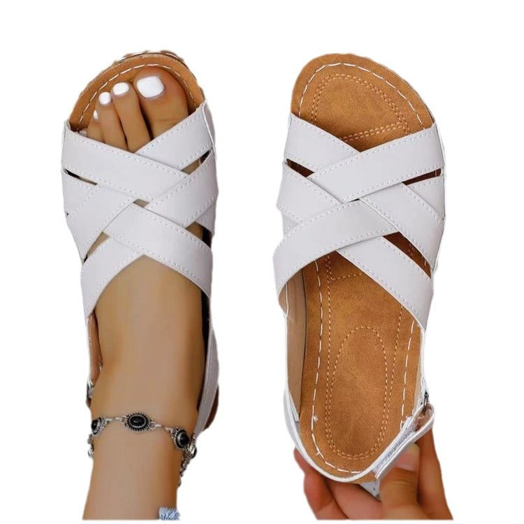 Damen Komfortable Sandalen mit gekreuzten Riemen R&B