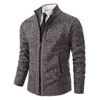 Herren elegante Strickjacke mit hohem Kragen und praktischem Reißverschluss R&B