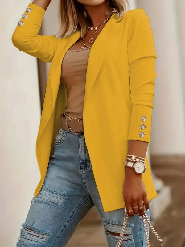 Damen Eleganter Blazer mit glamourösen Knöpfen und taillierter Passform R&B