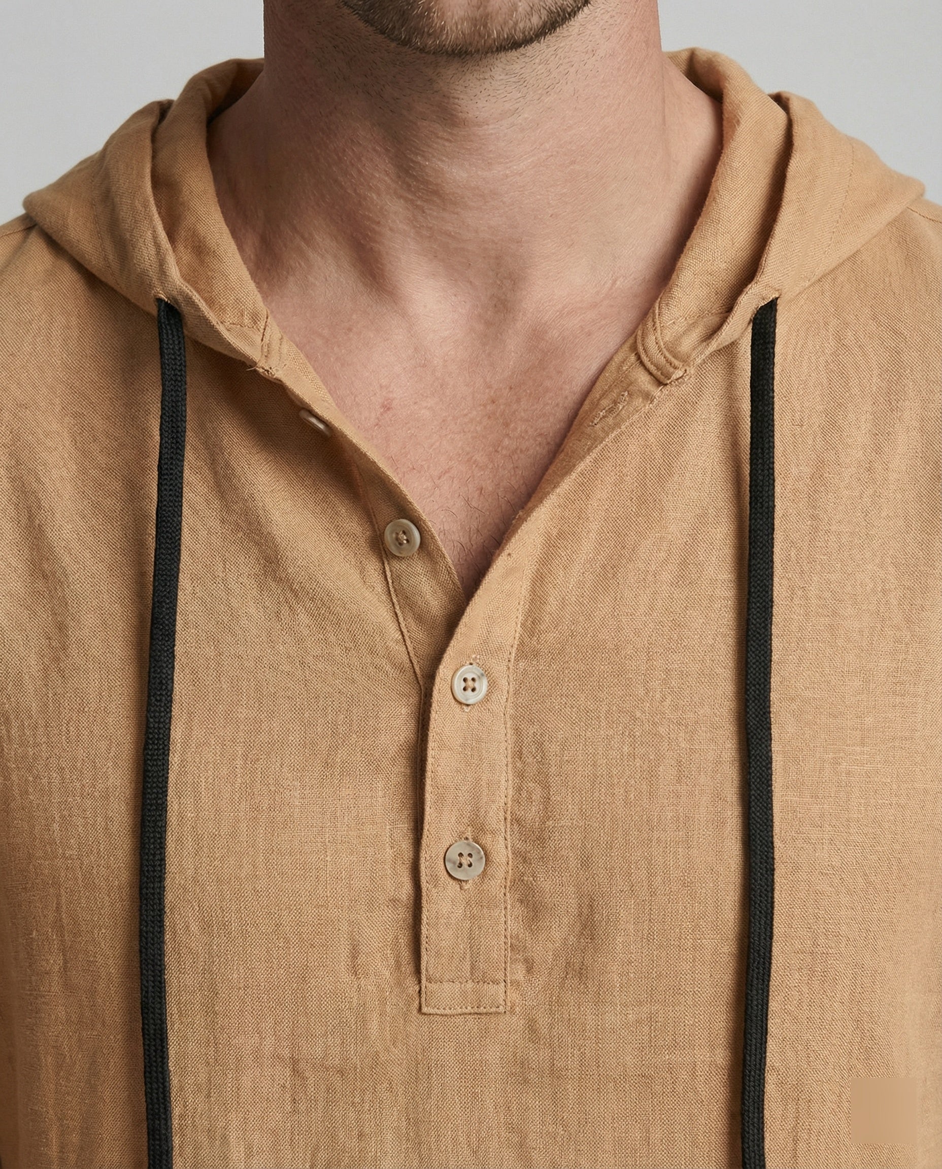 Herren lässiges Leinen-Hoodie-Set mit praktischen Taschen und entspannter Passform R&B