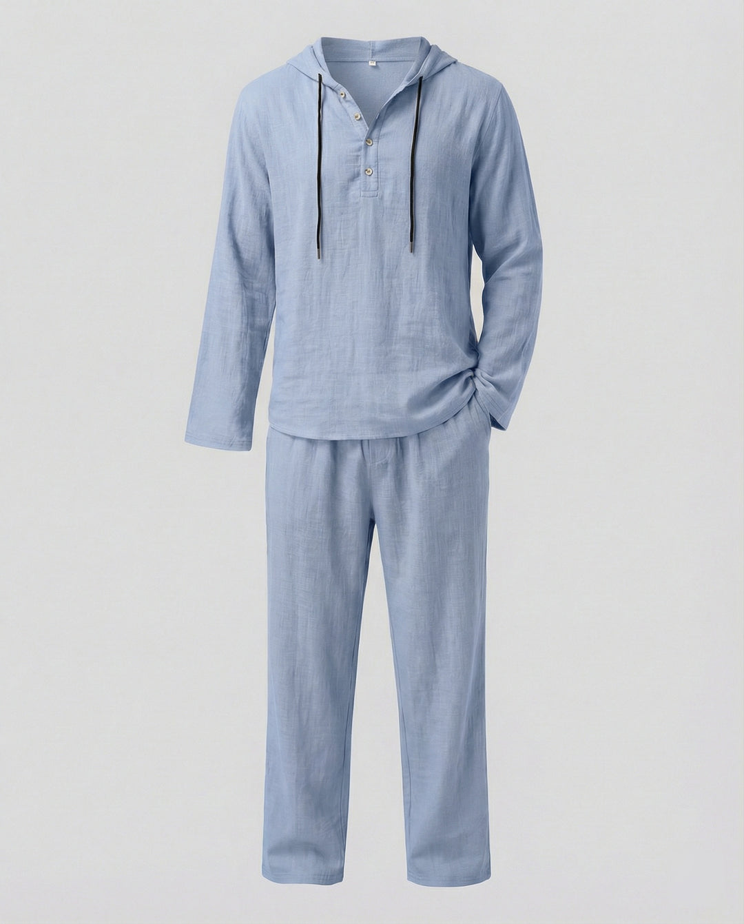 Herren lässiges Leinen-Hoodie-Set mit praktischen Taschen und entspannter Passform R&B