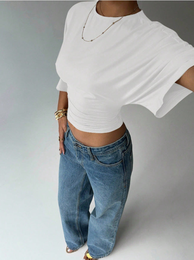 Damen Kurzärmliges Crop-Top R&B