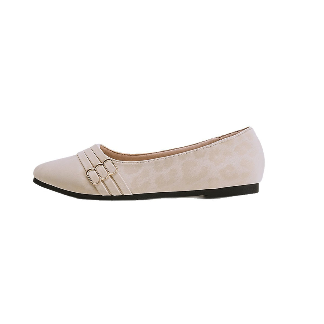 Damen elegante spitze Ballerinas mit dekorativem Schnallen-Design R&B