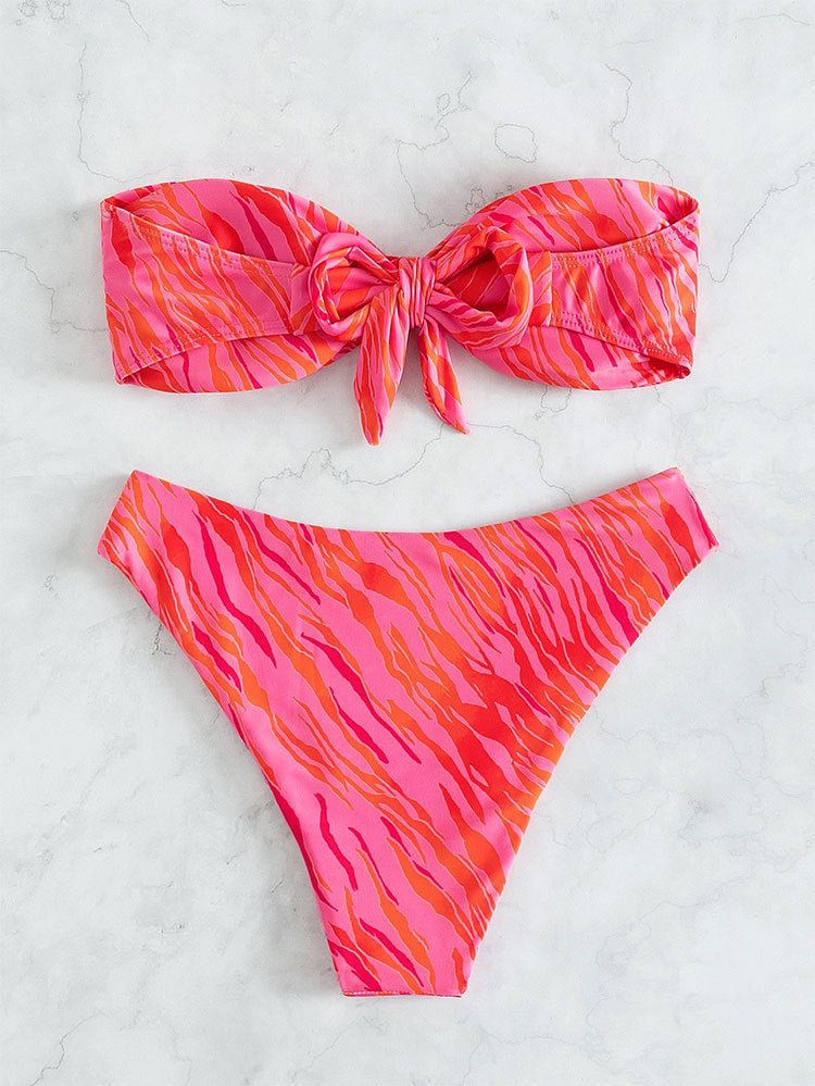 Damen Bandeau-Bikini mit elegantem Wickeldesign R&B