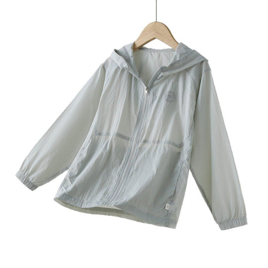 Unisex nan ultraleichte Kapuzen-Sommerjacke mit durchgehendem Reißverschluss und elastischen Bündchen  R&B