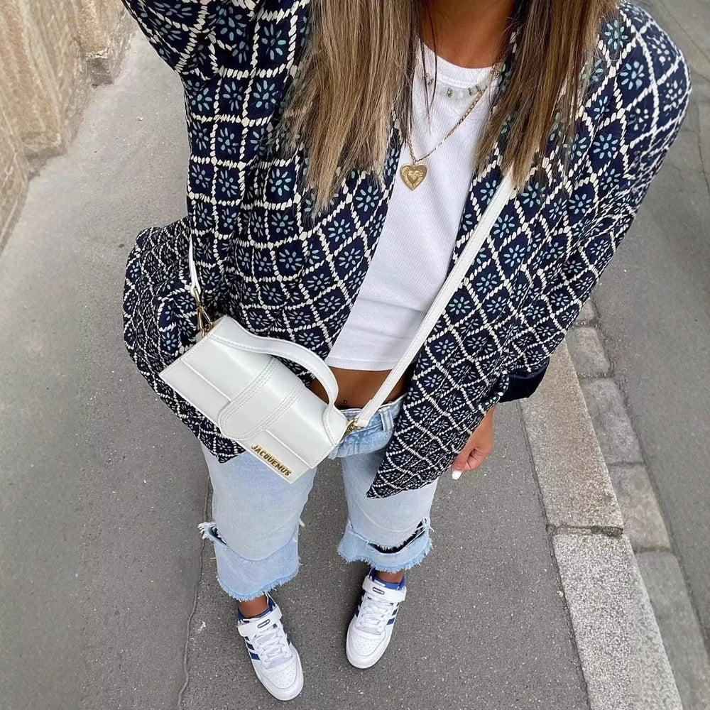 Damen Kimono-Jacke mit traditionellem Muster und bequemer Passform R&B
