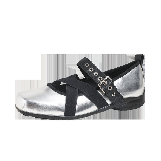 Damen Komfortable Ballerinas mit verstellbarem Riemendesign R&B