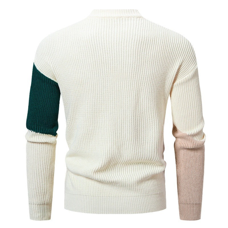 Herren modischer Rollkragenpullover mit modernem Grafikdesign R&B