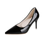 Damen elegante spitze Stiletto-Pumps mit hochglänzendem Finish R&B