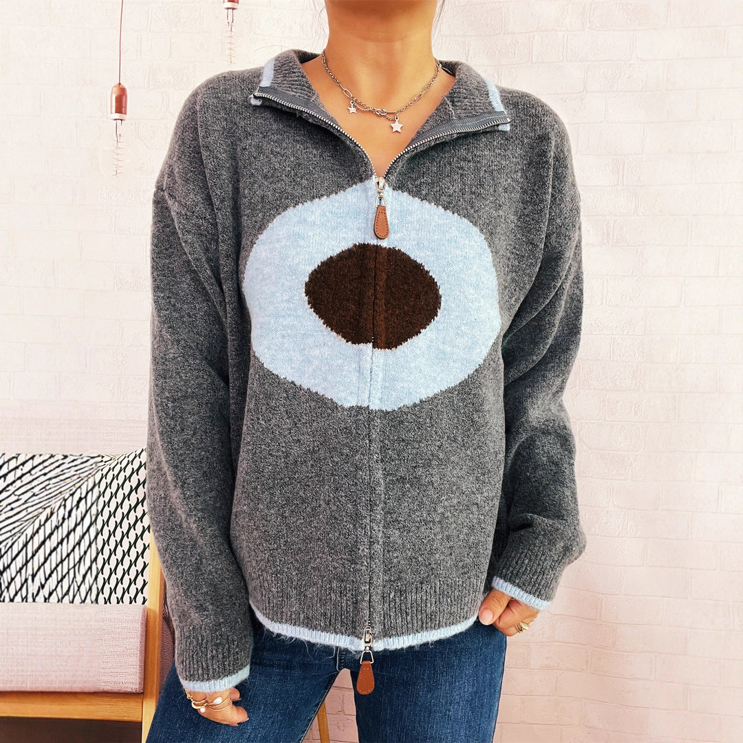 Damen kuscheliger Pullover mit auffälligem Design R&B
