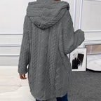 Damen Gemütlicher Hoodie-Mantel aus Teddy-Fleece R&B