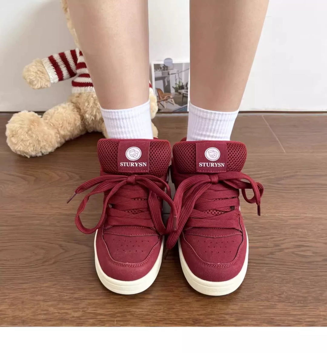 Damen Sportliche High-Top Sneakers mit atmungsaktiver Mesh-Oberfläche und verstärktem Knöchelschutz R&B