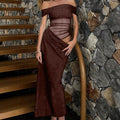 Damen Elegantes Off-Shoulder Abendkleid mit figurbetonter Silhouette und Drapierungen R&B