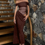 Damen Elegantes Off-Shoulder Abendkleid mit figurbetonter Silhouette und Drapierungen R&B