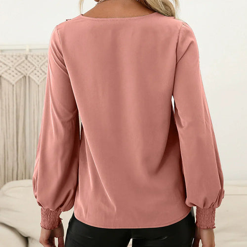 R&B | Shirt mit langen Ärmeln lockere Passform Rüschendetails geraffte Manschette