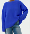 Damen Lässiger Grobstrickpullover mit weiten Ärmeln und modernem Schnitt