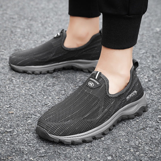 Damen Sportliche Slip-On Schnürschuhe mit atmungsaktiver Oberflächenstruktur und dämpfender Sohle R&B