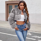 Damen Kurze Pelzjacke R&B