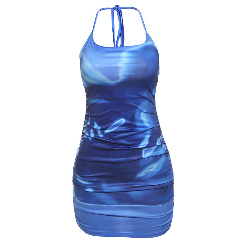 Damen Sommerkleid mit raffinierten Rüschendetails und Halterneck R&B