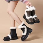 Damen Modische Winterstiefel mit luxuriösem Kunstfellkragen R&B