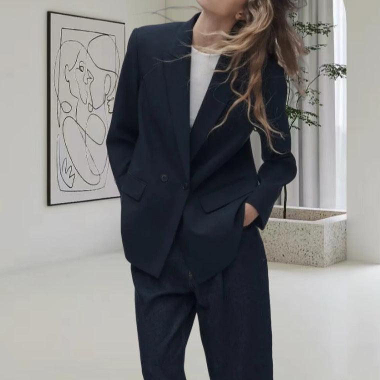Damen Oversized Blazer mit eleganter Silhouette und dekorativen Knöpfen R&B