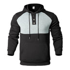 Herren Kapuzensweater mit modernem Henley-Ausschnitt und kontrastierenden Ärmeln R&B