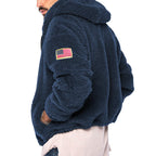 Herren kuscheliger Fleece-Hoodie mit Kapuze und Reißverschluss R&B