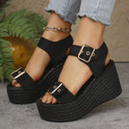 Damen Wedge-Sandalen mit rutschfestem Riemendesign und bequemem Fußbett R&B