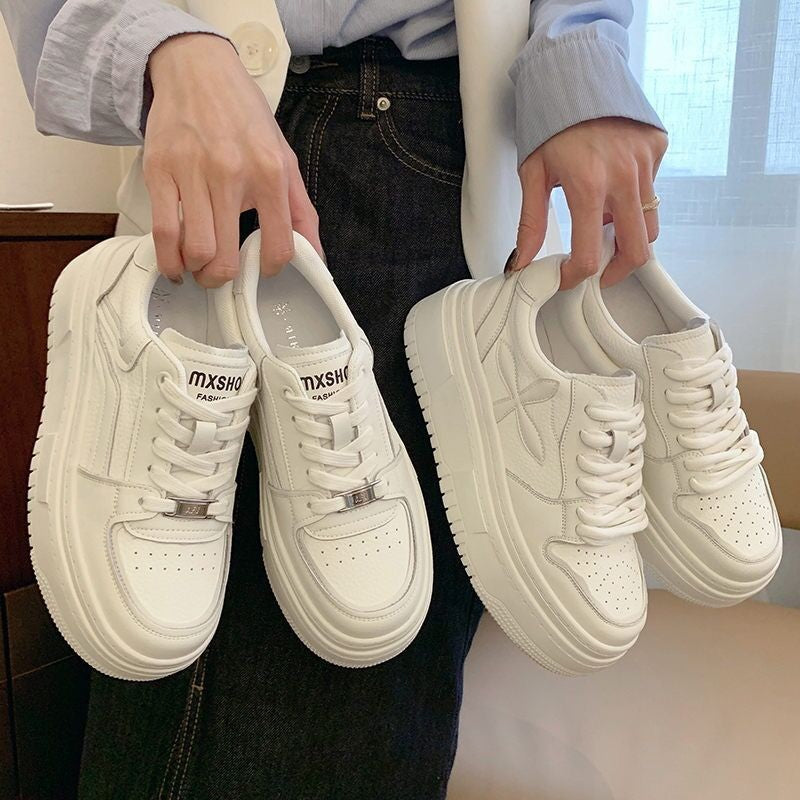 Damen Sportliche Plateau-Sneaker mit rutschfester Gummisohle und atmungsaktivem Obermaterial