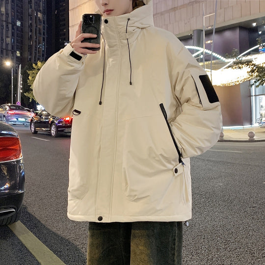 Herren stilvolle und funktionale Winterjacke mit großzügigem Schnitt und praktischen Taschen R&B